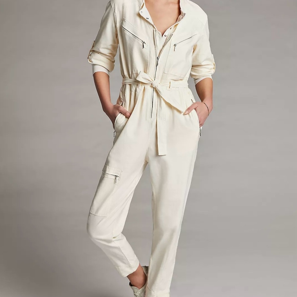 XS Anthropologie Cream Charlize Utility Jumpsuit *SOLD OUT ONLINE!*!